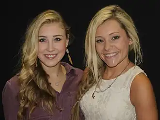 Maddie Font (left) and Tae Kerr (right) in 2014