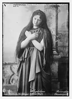 Bertha Wolf as Mary Magdalen, at the Oberammergau Passion Play, 1900