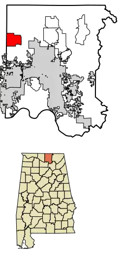 Location in Madison County, Alabama