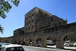 Town hall and part of the Wignacourt Aqueduct at Santa Venera