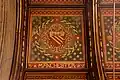 Painting of coat of arms of Manchester, on the roof of the Great Hall, Manchester Town Hall, the other coats of arms on the roof represented cities and countries Manchester traded with