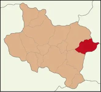 Map showing Selendi District in Manisa Province