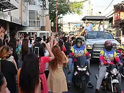 Manny Pacquiao campaigning in Marikina