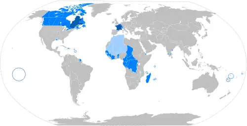 world map of French speaking countries