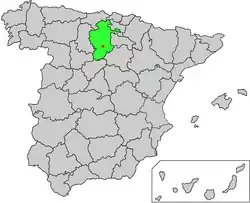 Location of Covarrubias