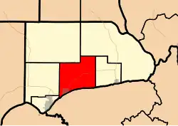 Location in Hardin County