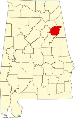 State map highlighting Calhoun County