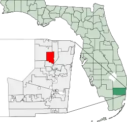 Location of Margate, Broward County, Florida