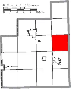 Location of Huntsburg Township in Geauga County