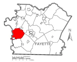 Location of German Township in Fayette County