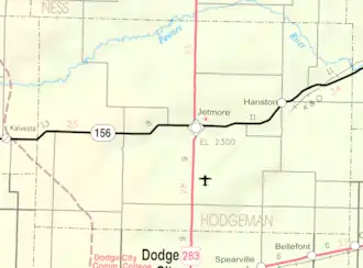 KDOT map of Hodgeman County (legend)