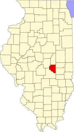 State map highlighting Moultrie County