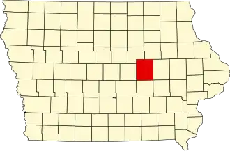 State map highlighting Tama County
