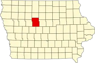 State map highlighting Webster County