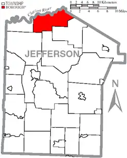 Map of Jefferson County, Pennsylvania Highlighting Heath Township