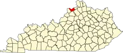 State map highlighting Carroll County