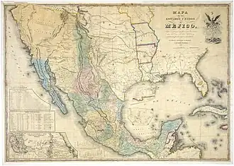 Image 31"Mapa de los Estados Unidos de Méjico by John Distrunell, the 1847 map used during the negotiations of the Treaty of Guadalupe Hidalgo ending the Mexican–American War. (from History of cartography)