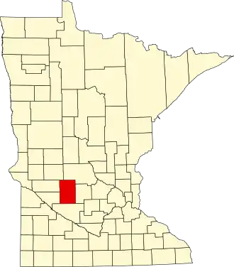 State map highlighting Kandiyohi County