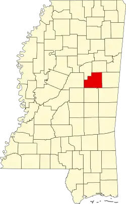 State map highlighting Winston County