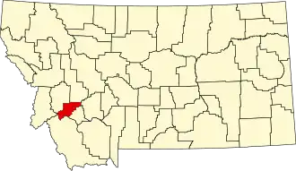 State map highlighting Deer Lodge County