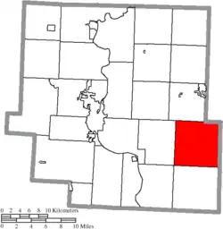 Location of Rich Hill Township in Muskingum County