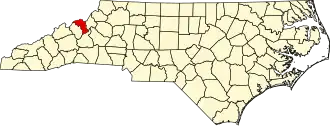 State map highlighting Mitchell County