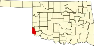 State map highlighting Harmon County