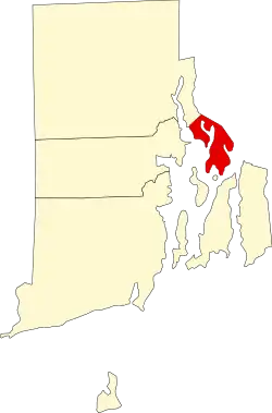 State map highlighting Bristol County