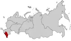 Location of the North Caucasian Federal District