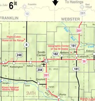 KDOT map of Smith County (legend)