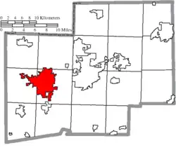 Location of Massillon in Stark County.