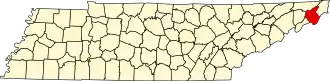 State map highlighting Carter County