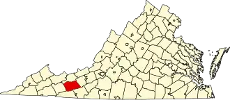 State map highlighting Wythe County