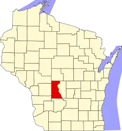 State map highlighting Juneau County