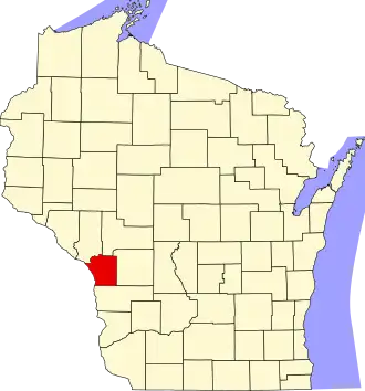 State map highlighting La Crosse County