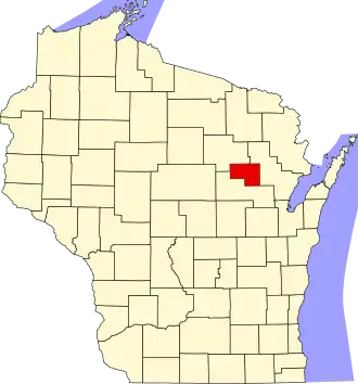 State map highlighting Menominee County