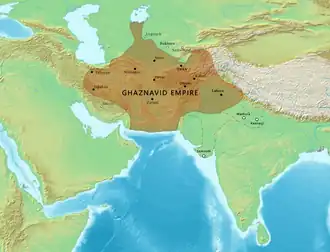 Ghaznavid Empire at its greatest extent in 1030 CE