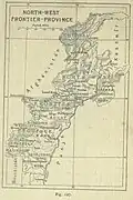 Map of the North-West Frontier Province, British India, published in 'The Panjab, North-West Frontier Province and Kashmir' (1916)