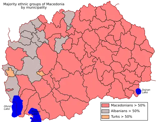 Macedonians in North Macedonia, according to the 2002 census