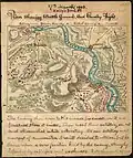 Map showing a battle ground at Kelly's Ford, Virginia