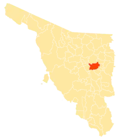 Location of the municipality in Sonora