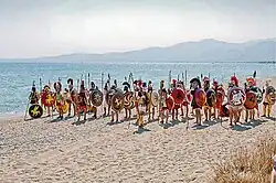 Reenactors at a 2011 reenactment of the Battle of Marathon, which occurred in 490 BC