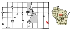 Location of Elderon in Marathon County, Wisconsin.