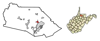 Location of Barrackville in Marion County, West Virginia.