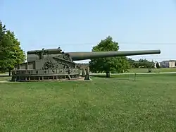16-inch/50 caliber Mark 3 gun on proof mounting, Aberdeen Proving Ground, Maryland