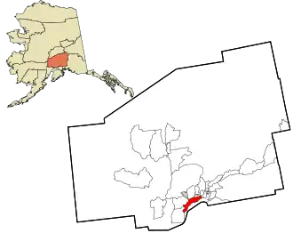 Location of Knik-Fairview in Matanuska-Susitna Borough and the state of Alaska