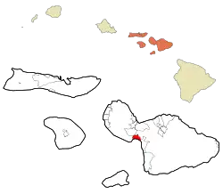 Location in Maui County and the state of Hawaii