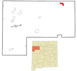 Location in McKinley County and the state of New Mexico