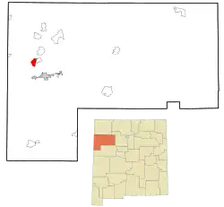 Location in McKinley County and the state of New Mexico