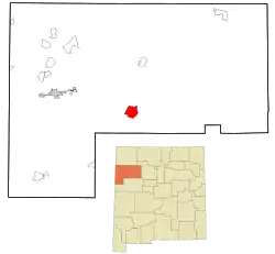 Location in McKinley County and the state of New Mexico